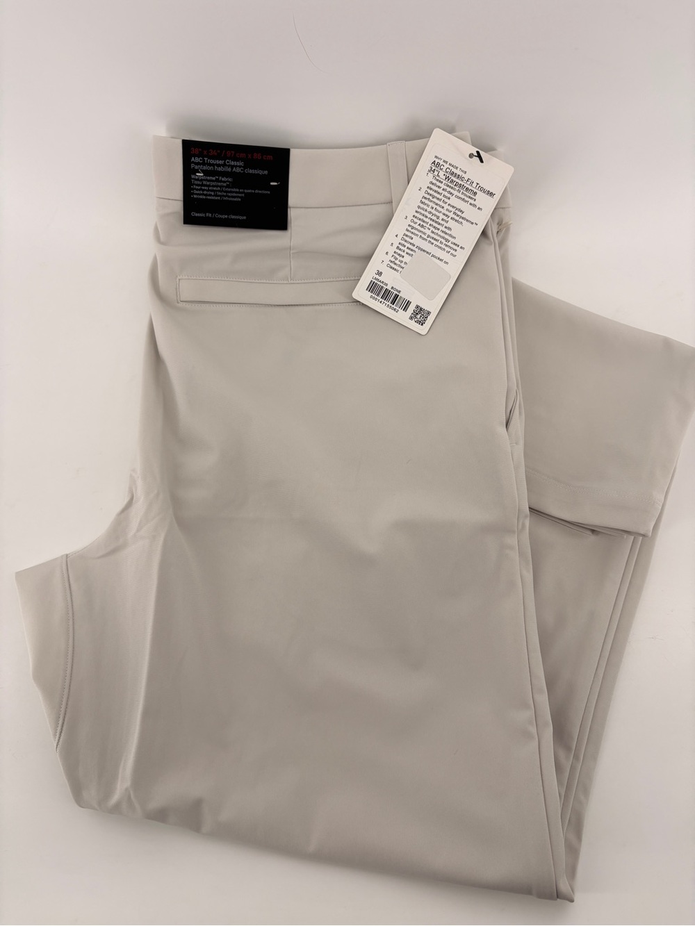 Men's Lululemon ABC Classic-Fit Trouser Warpstreme 38X34L NWT